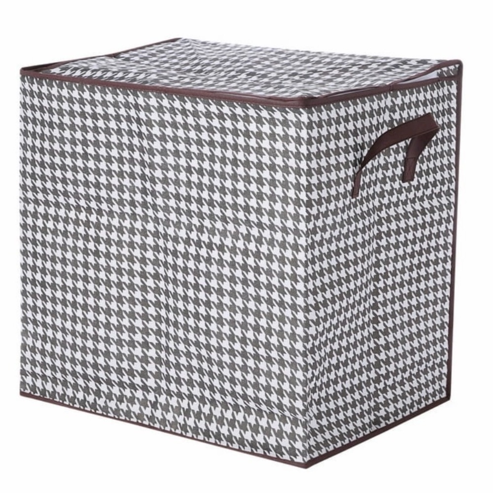 Houndstooth Storage Box with Handles 3 pk NEW